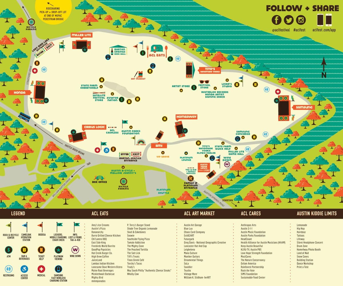 karta na festivalu Austin ОБК