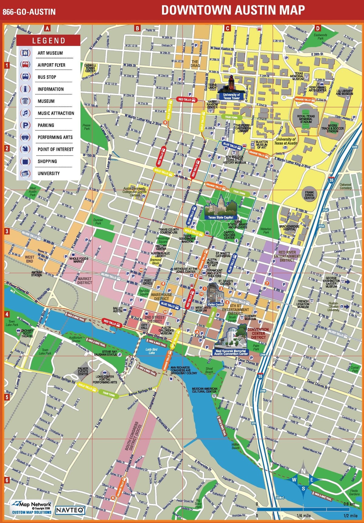 mapa ulica Austin